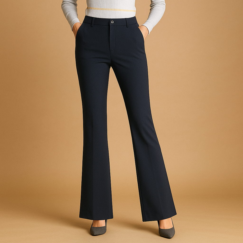 High-waisted flared pants for women