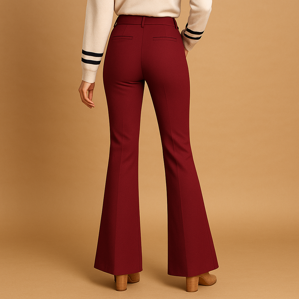 High-waisted flared pants for women