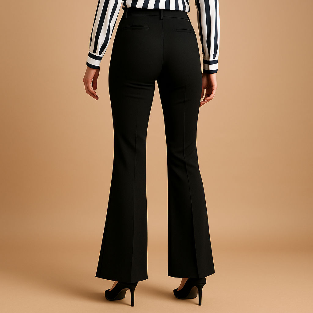 High-waisted flared pants for women