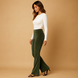 High-waisted flared corduroy pants for women