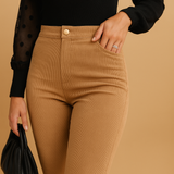 Flared corduroy pants with an elegant fit for women