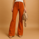 Flared corduroy pants with an elegant fit for women