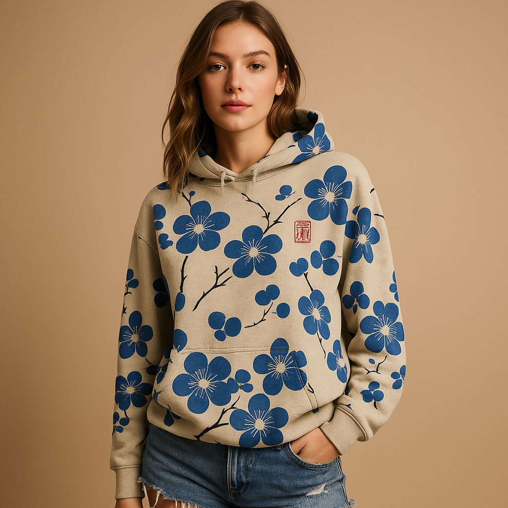 Floral hoodie sweater for women.
