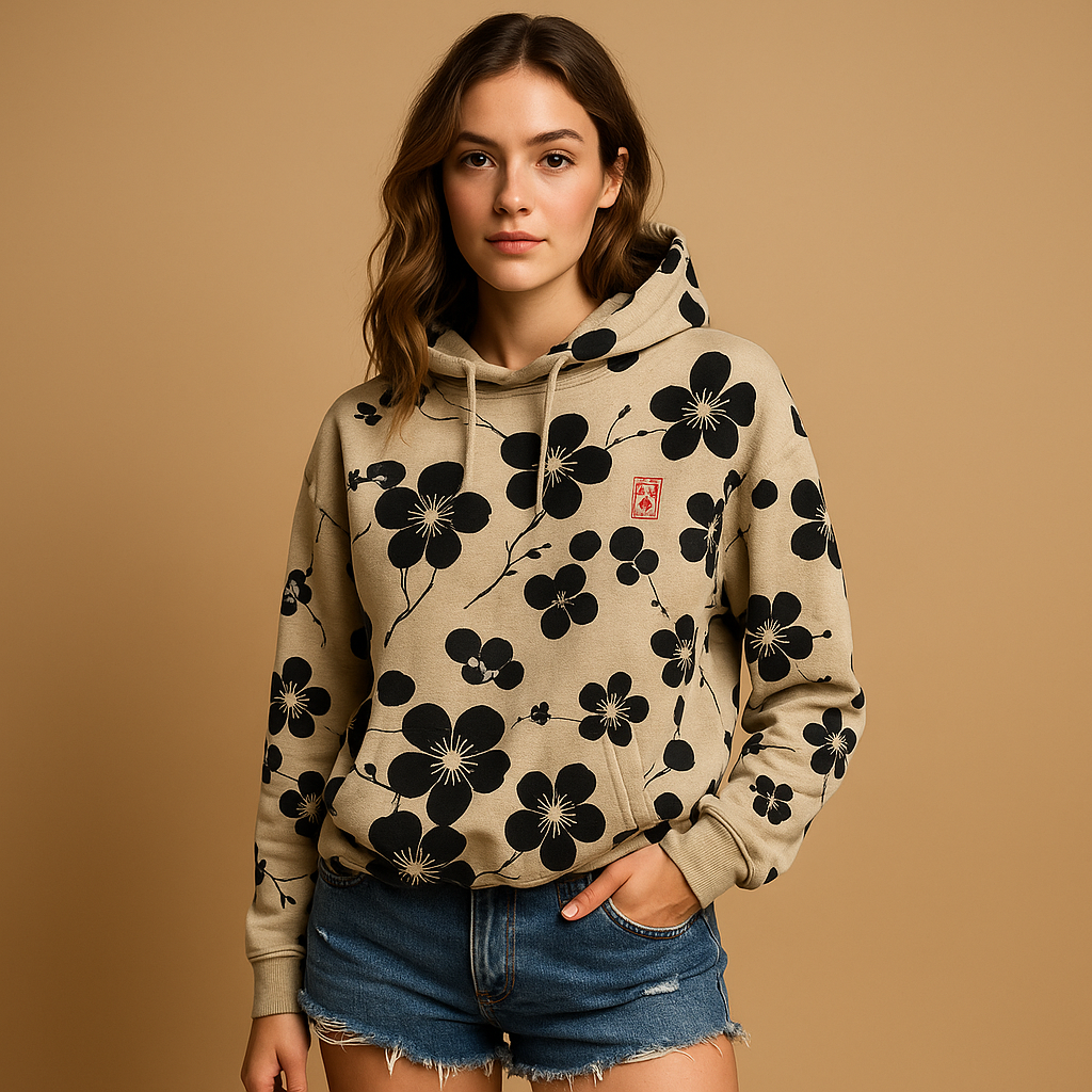 Floral hoodie sweater for women.