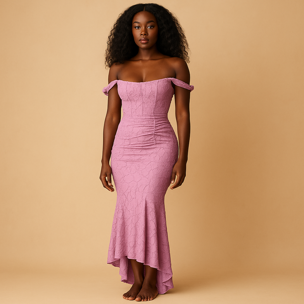 Floral midi dress with a loose fit for women.