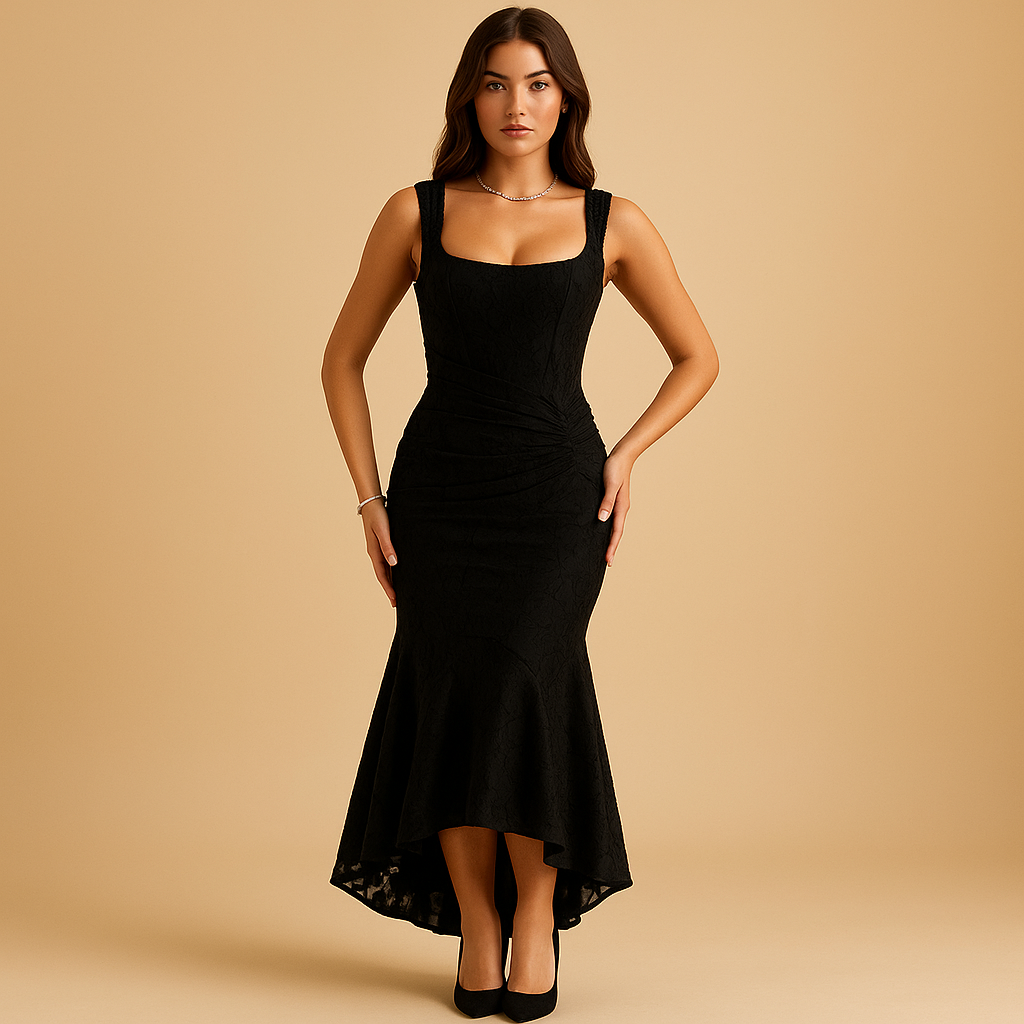 Floral midi dress with a loose fit for women.