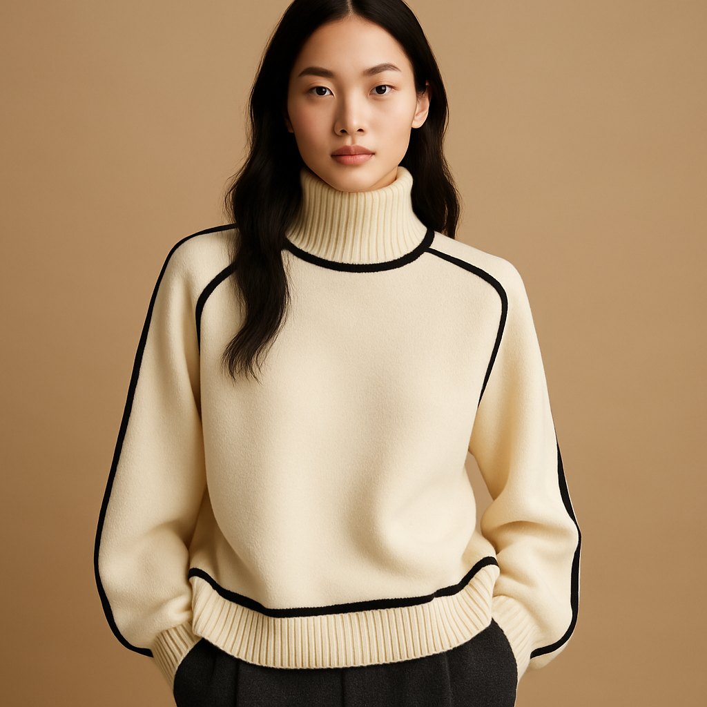 Knitted turtleneck with an elegant fit for women.