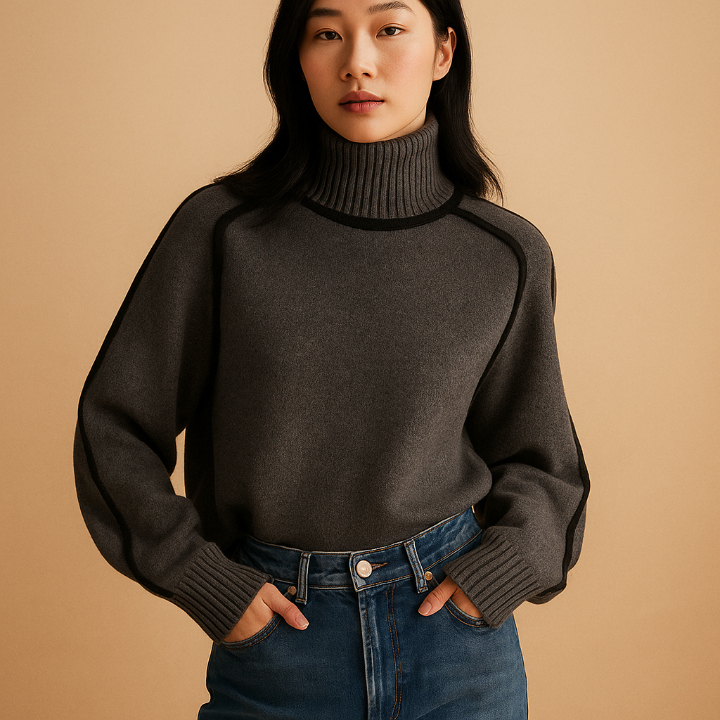 Knitted turtleneck with an elegant fit for women.