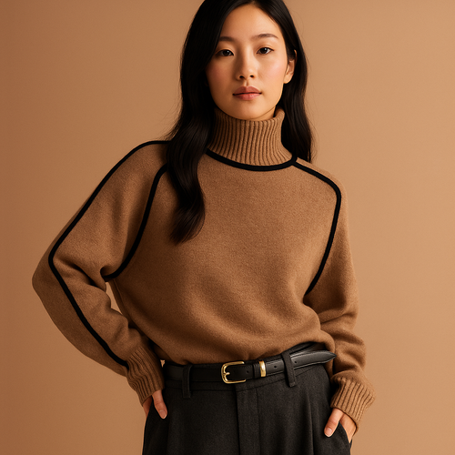 Knitted turtleneck with an elegant fit for women.