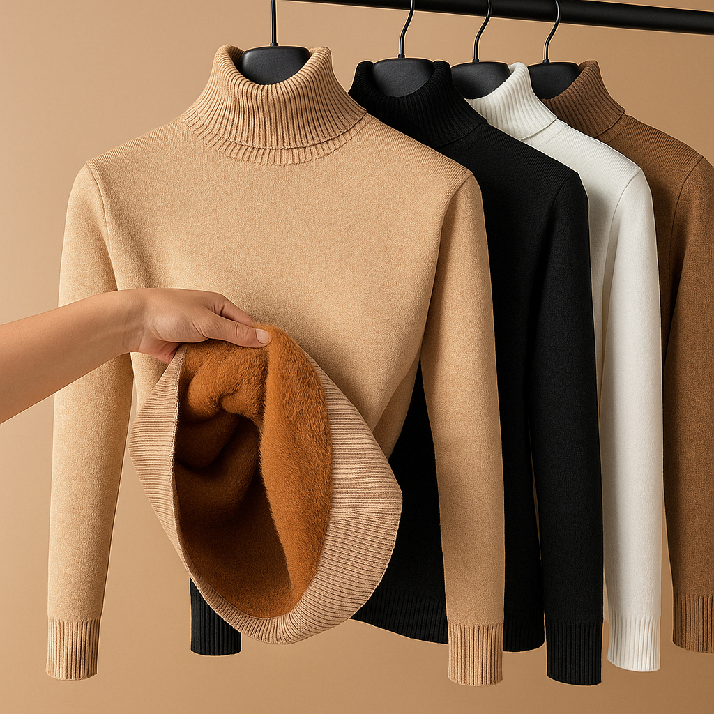 Stylish knitted women's turtleneck sweater for everyday comfort.
