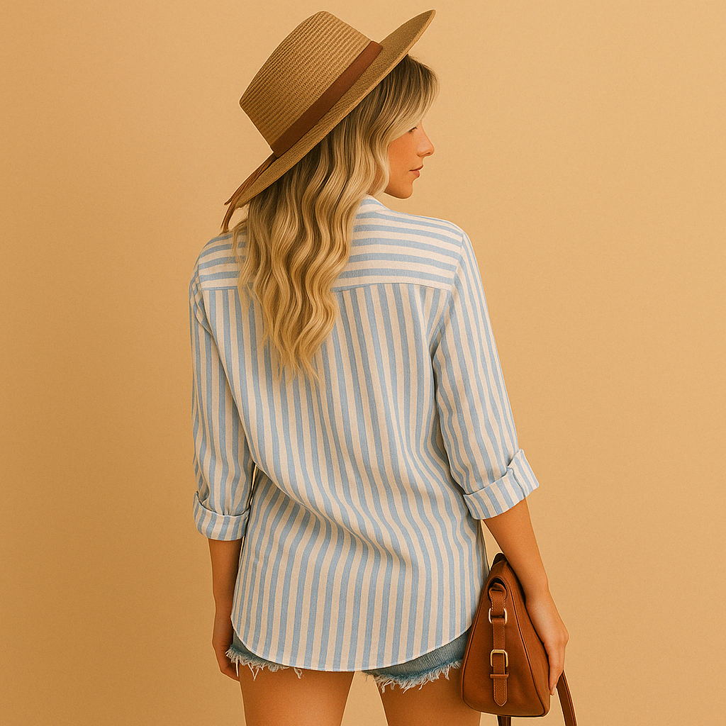 Striped blouse with an elegant fit for women