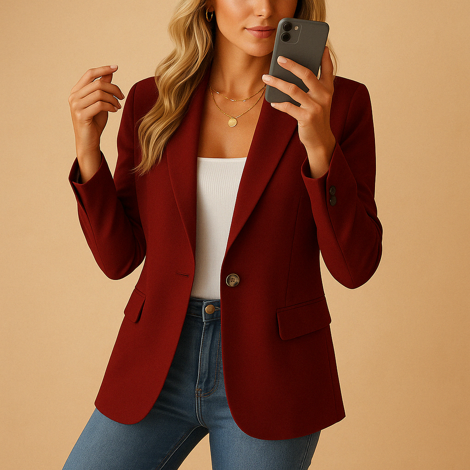 Fitted blazer with a comfortable fit for women.