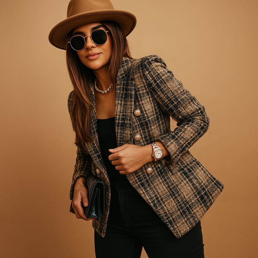 Fitted blazer with an elegant cut for women.