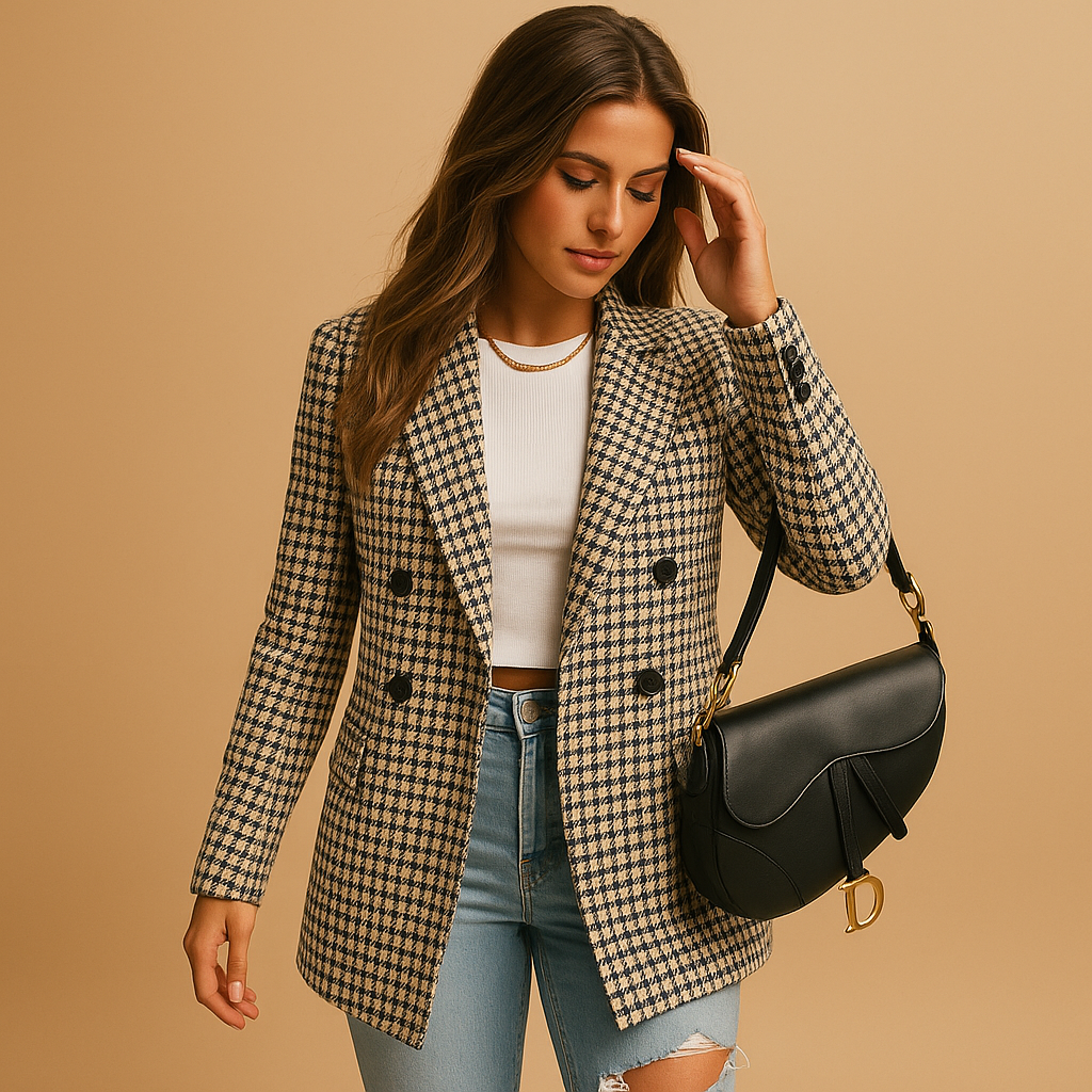 Fitted blazer with a classic cut for women.