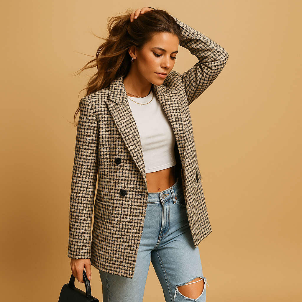 Fitted blazer with a classic cut for women.