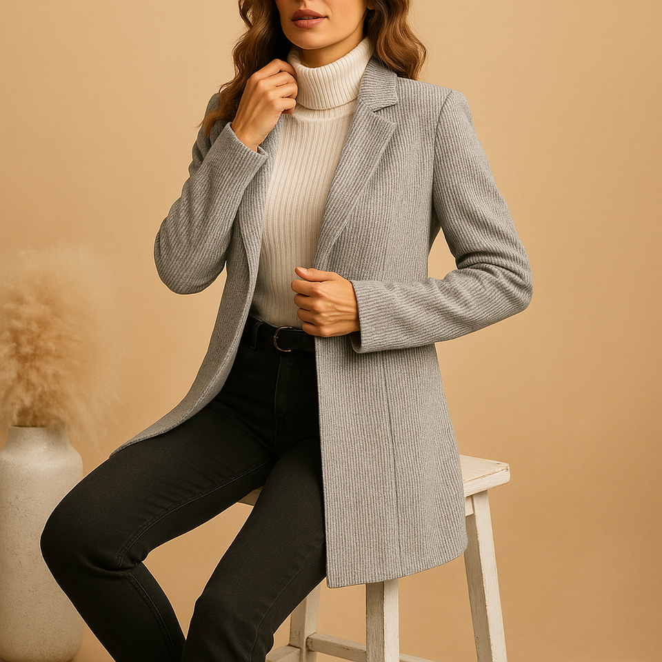 Fitted blazer with long sleeves for women.
