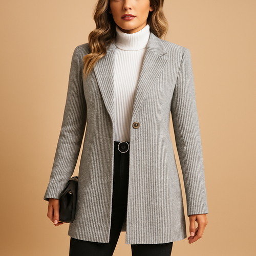 Fitted blazer with long sleeves for women.