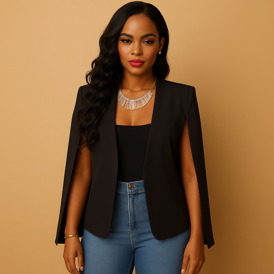 Fitted women's blazer with elegant shoulder details.