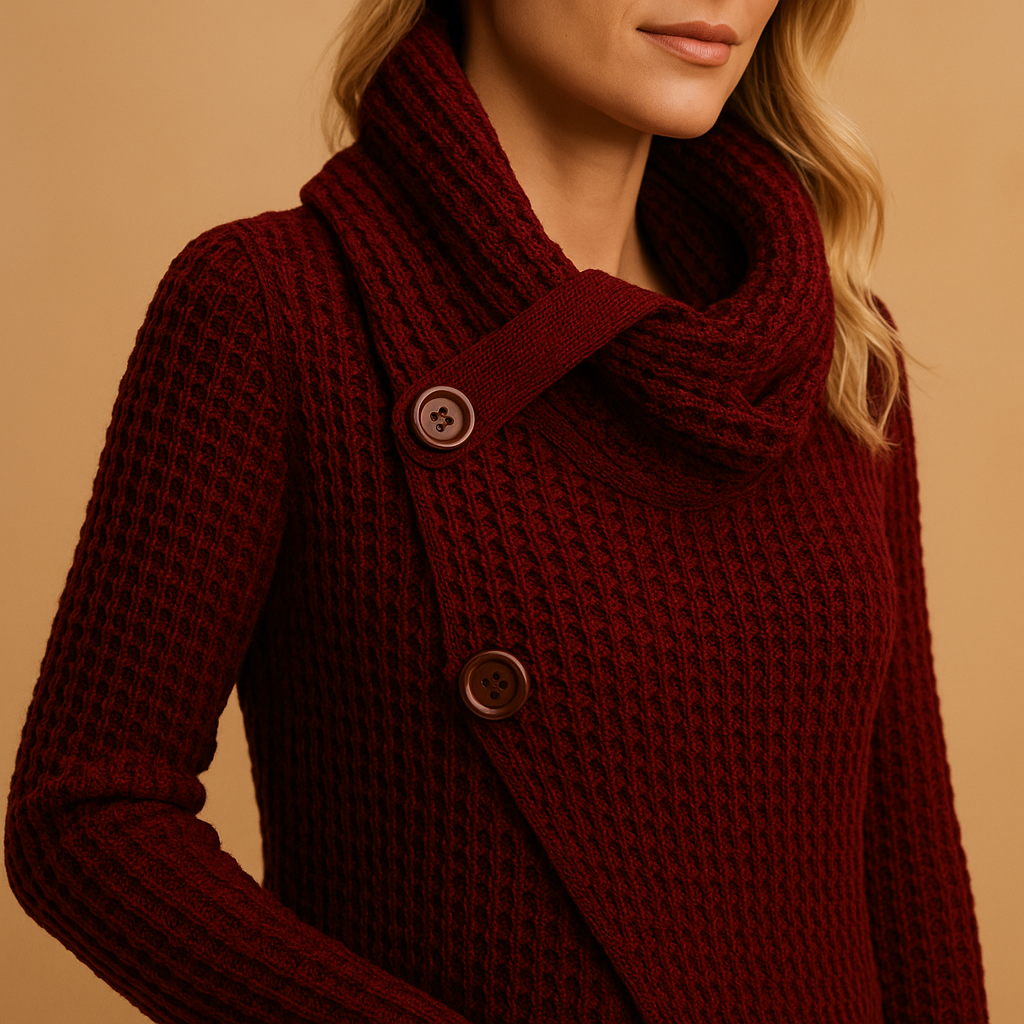 Fitted knit sweater for women.