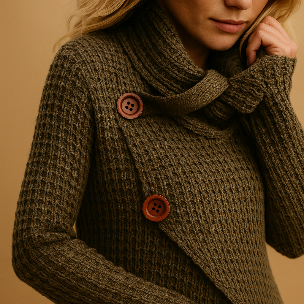 Fitted knit sweater for women.