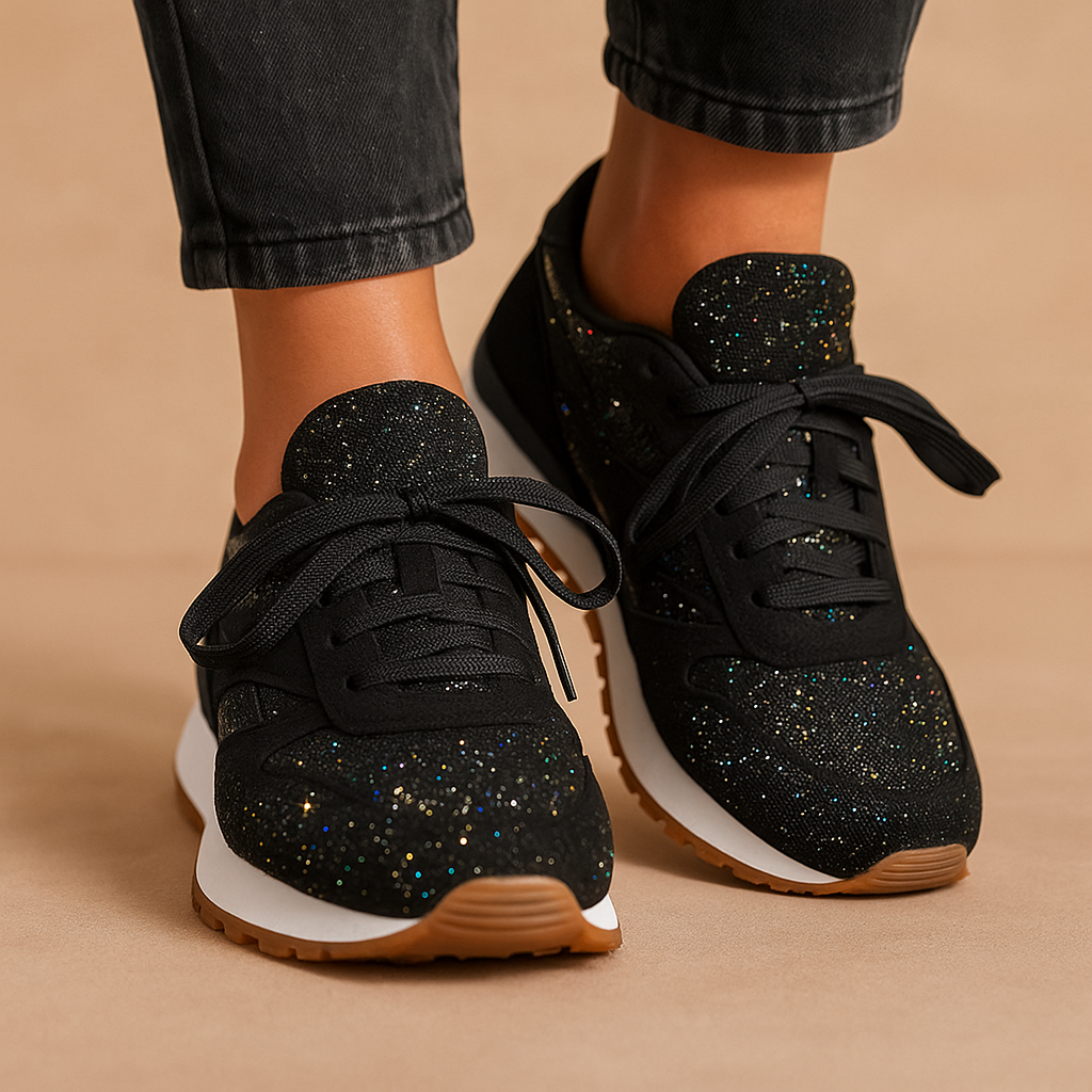 Glitter sneakers with sequins for women