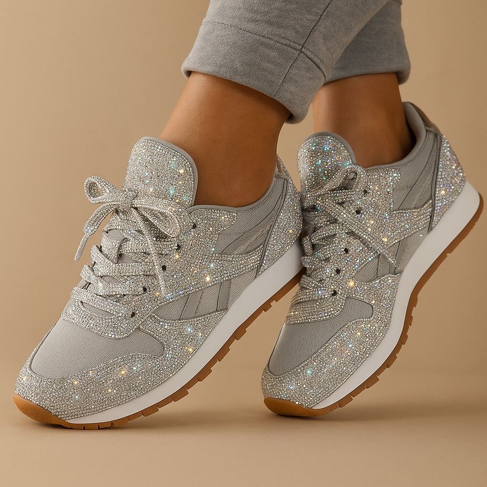Glitter sneakers with sequins for women