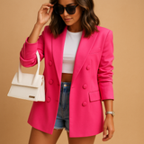 Mid-length blazer with a flattering fit for women.