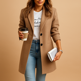 Elegant mid-length coat for women