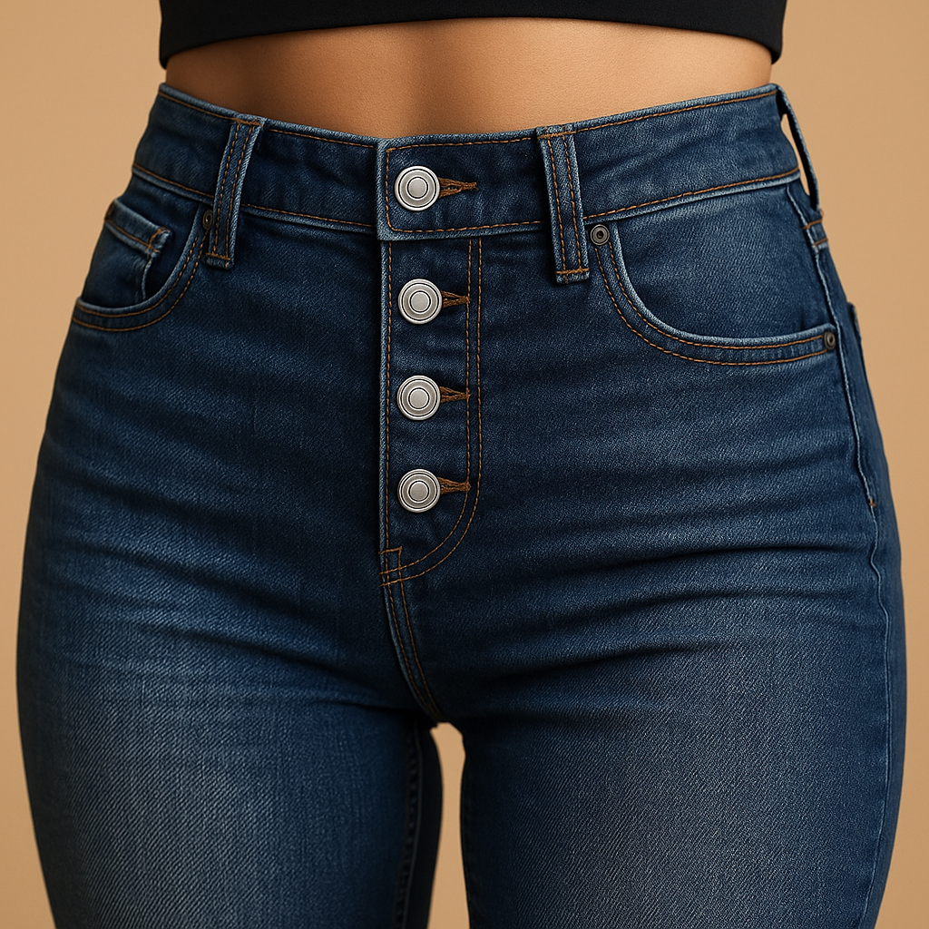 High-waisted loose fit jeans for women