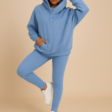 Women's hoodie and jogging set in soft fabric.