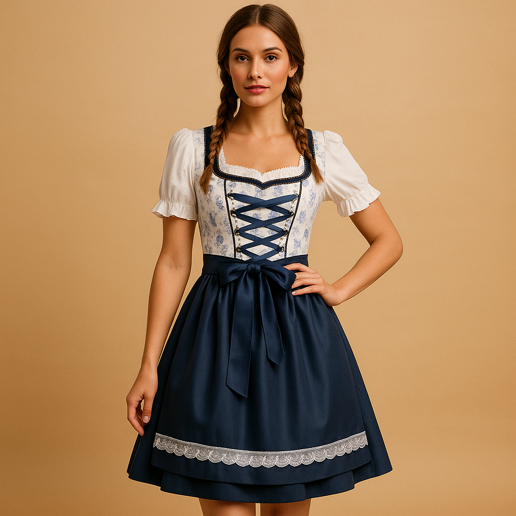 Lace dress with apron for women.