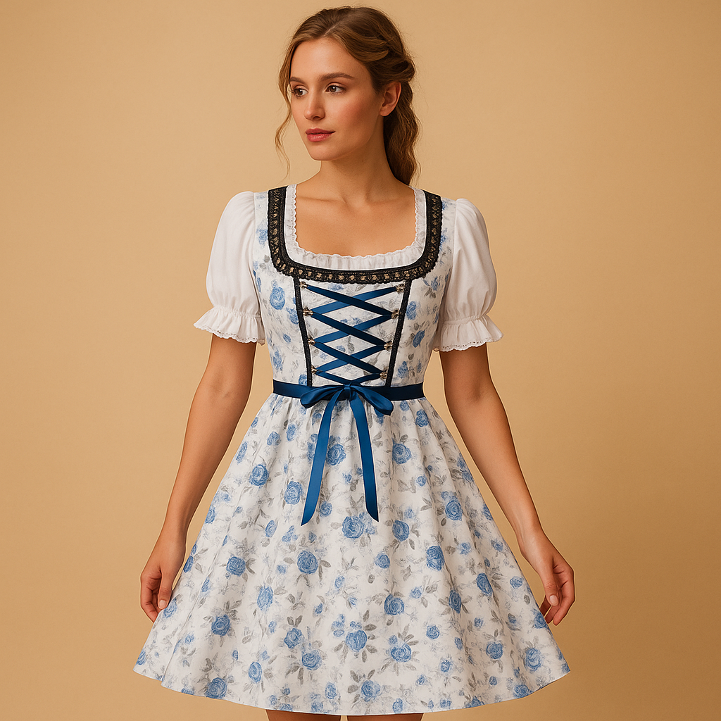 Lace dress with apron for women.