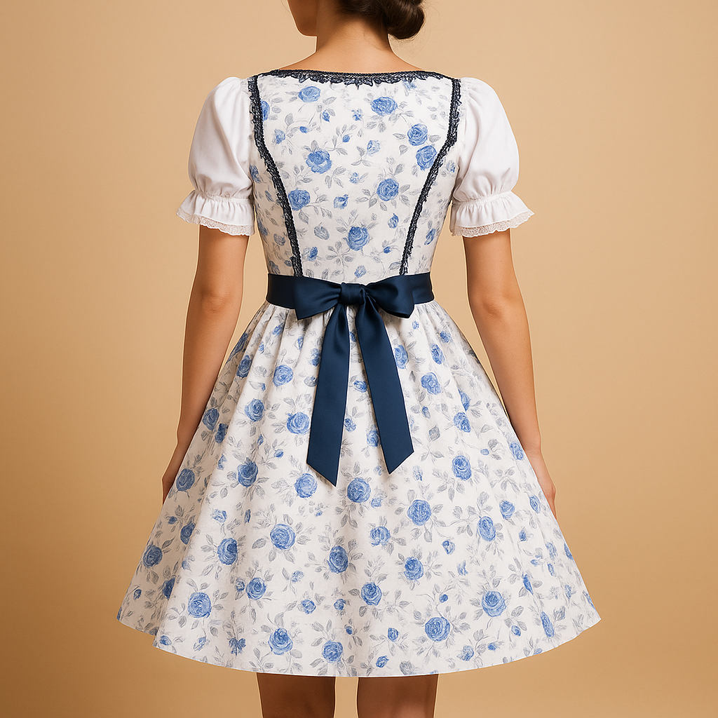 Lace dress with apron for women.