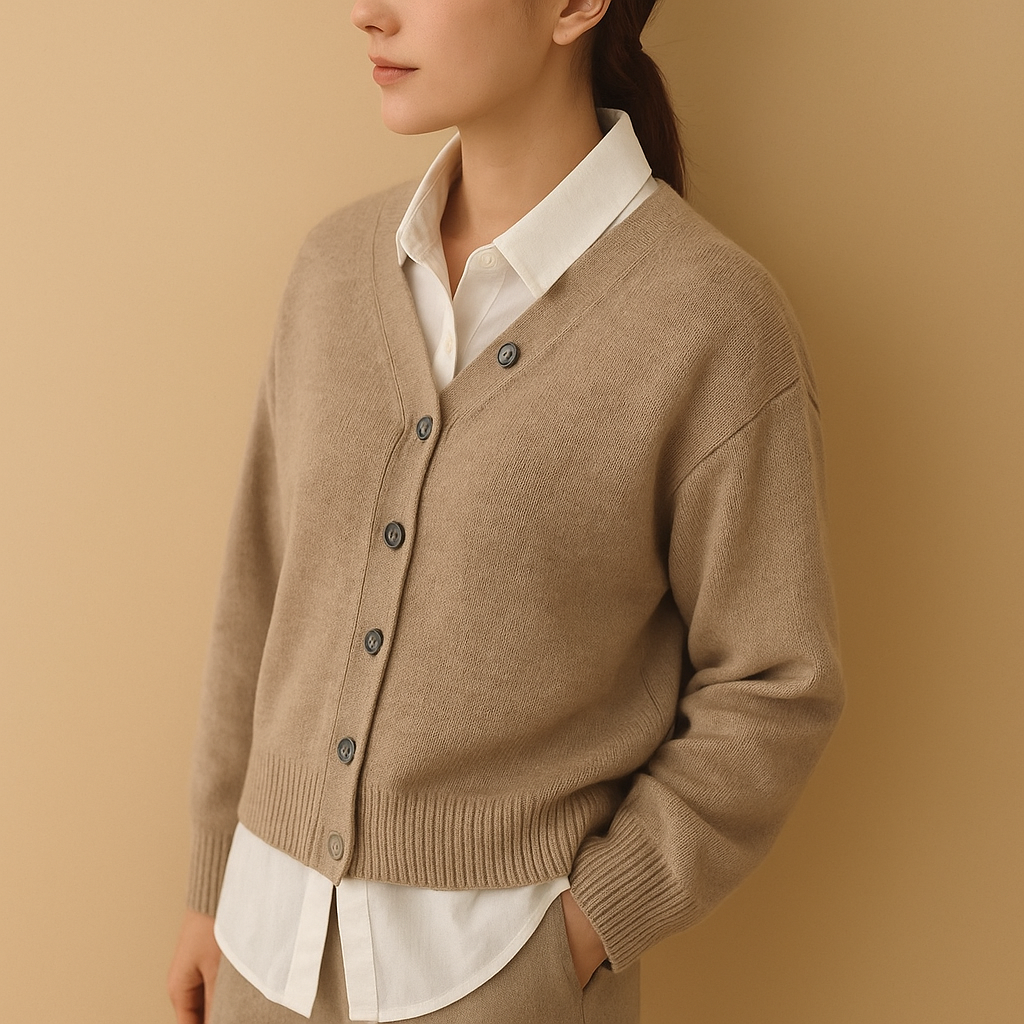 Cashmere wrap cardigan for women.