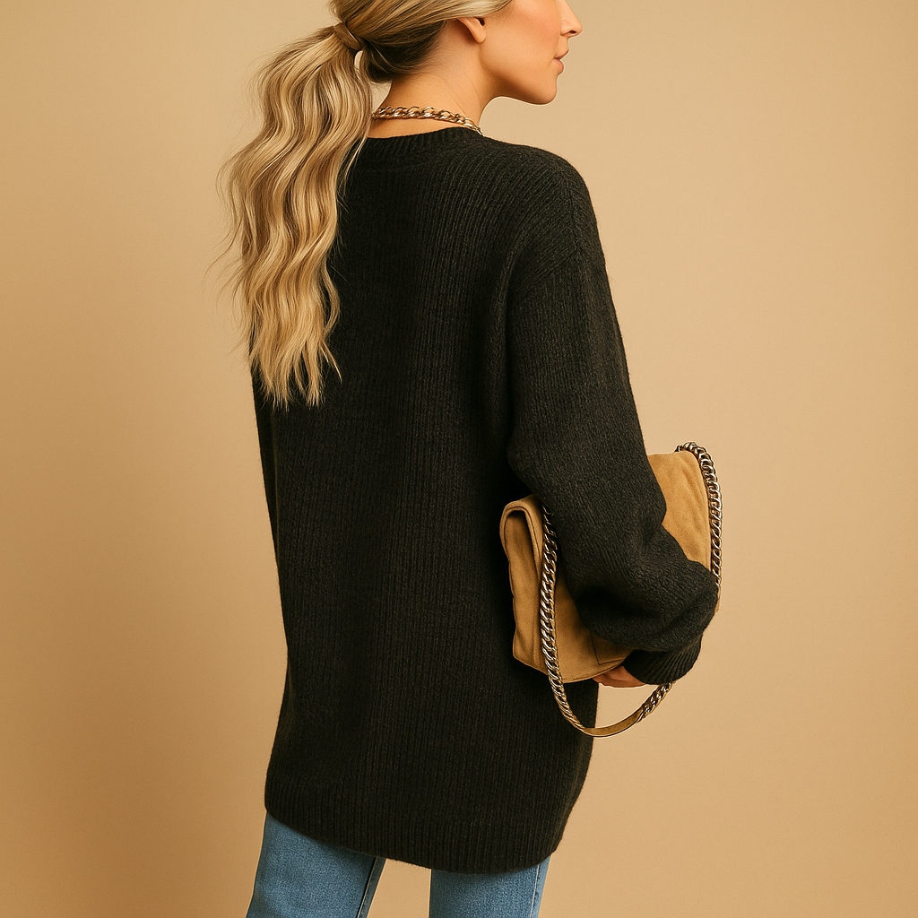 Classic knit women's cardigan with  open front.