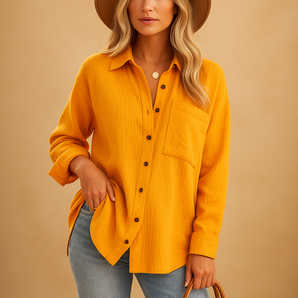 Classic long-sleeved polo shirt for women