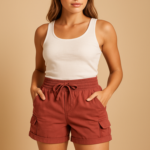 Classic cargo shorts with pockets for women