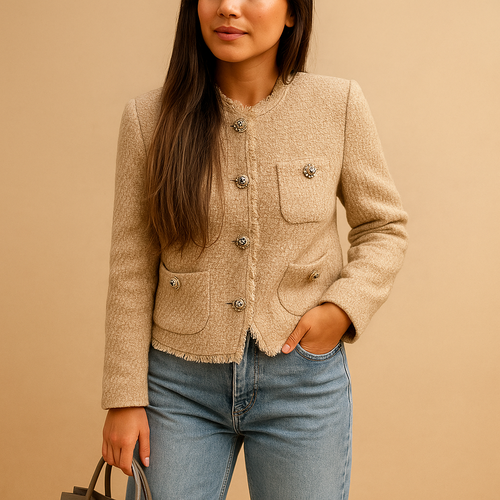 Classic tweed blazer for women