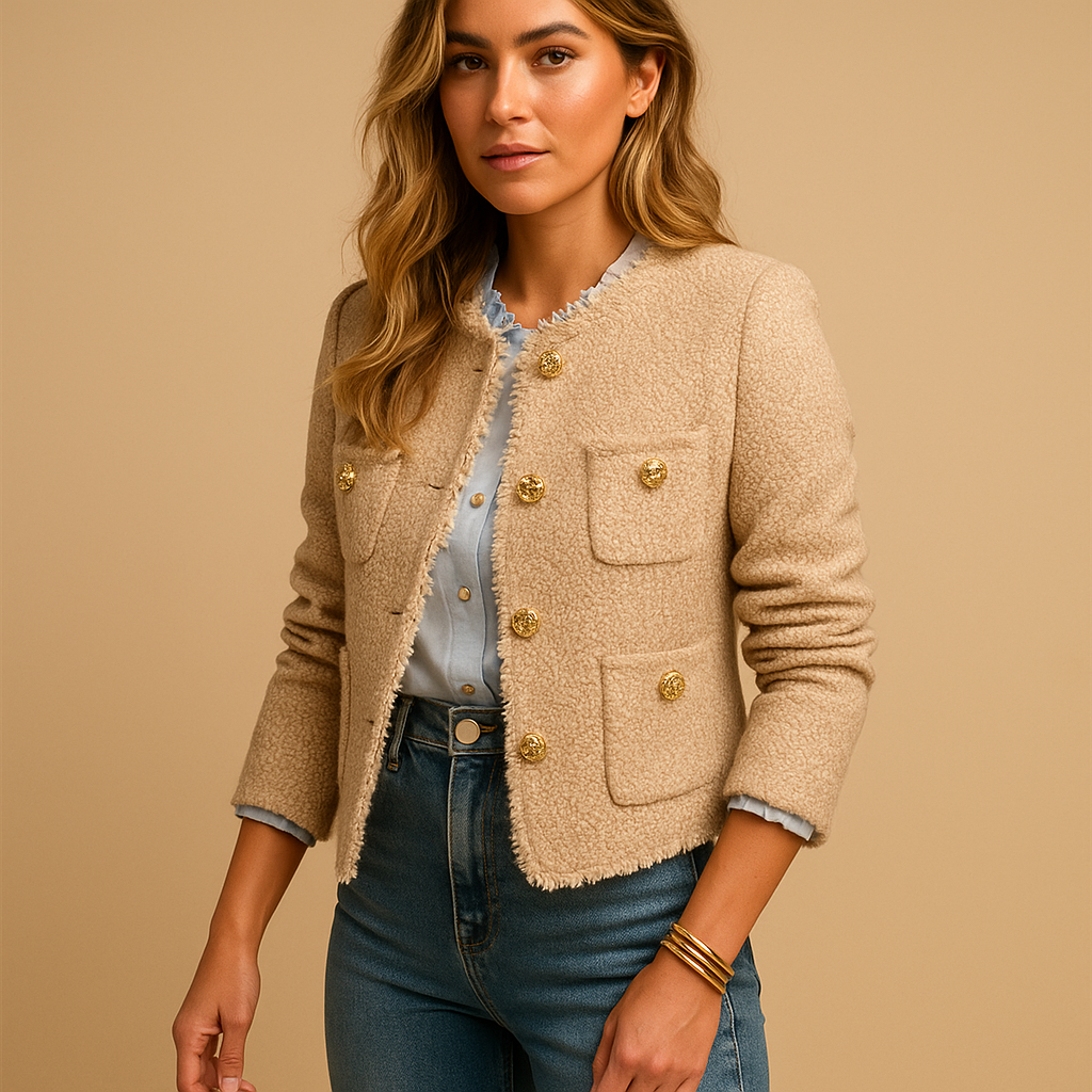 Classic tweed blazer for women