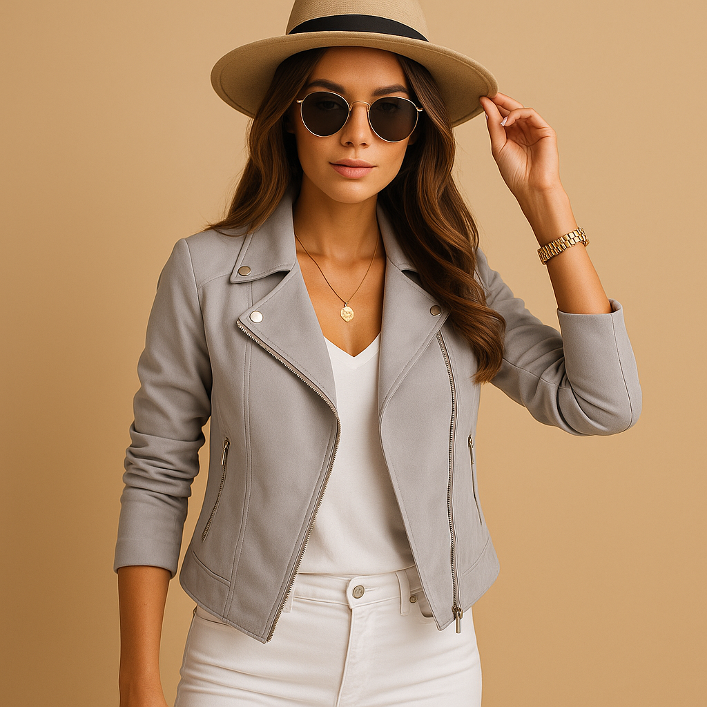 Short summer jacket with a modern cut for women