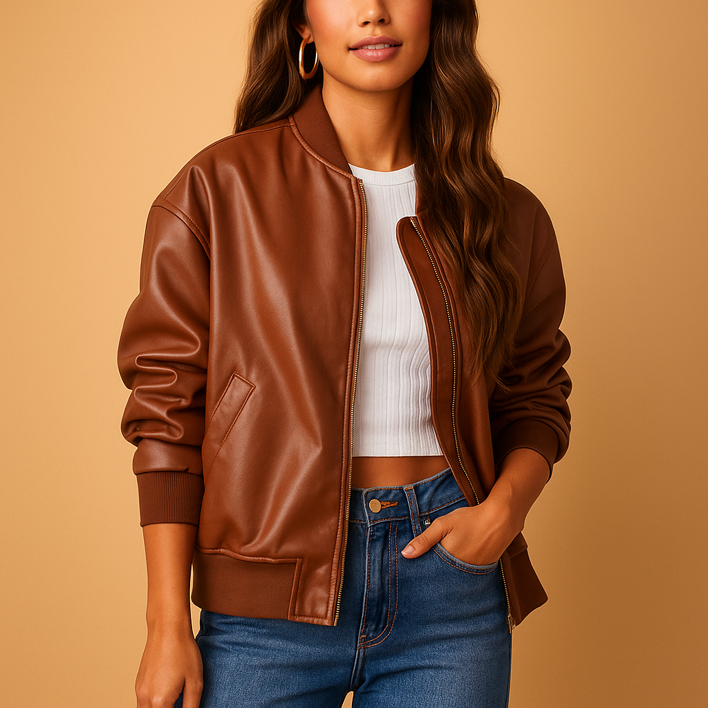 Long-sleeved baseball jacket for women