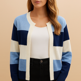 Long open women's cardigan with an elegant fit.