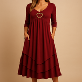Long A-line dress with pockets for women.