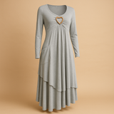 Long A-line dress with pockets for women.