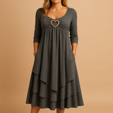 Long A-line dress with pockets for women.