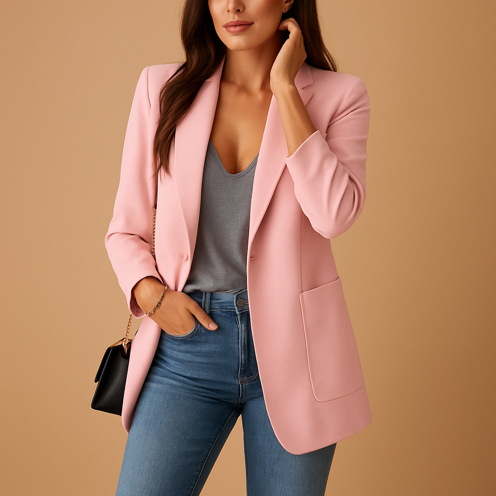 Long blazer with a slim fit for women.