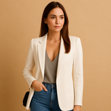 Long blazer with a slim fit for women.