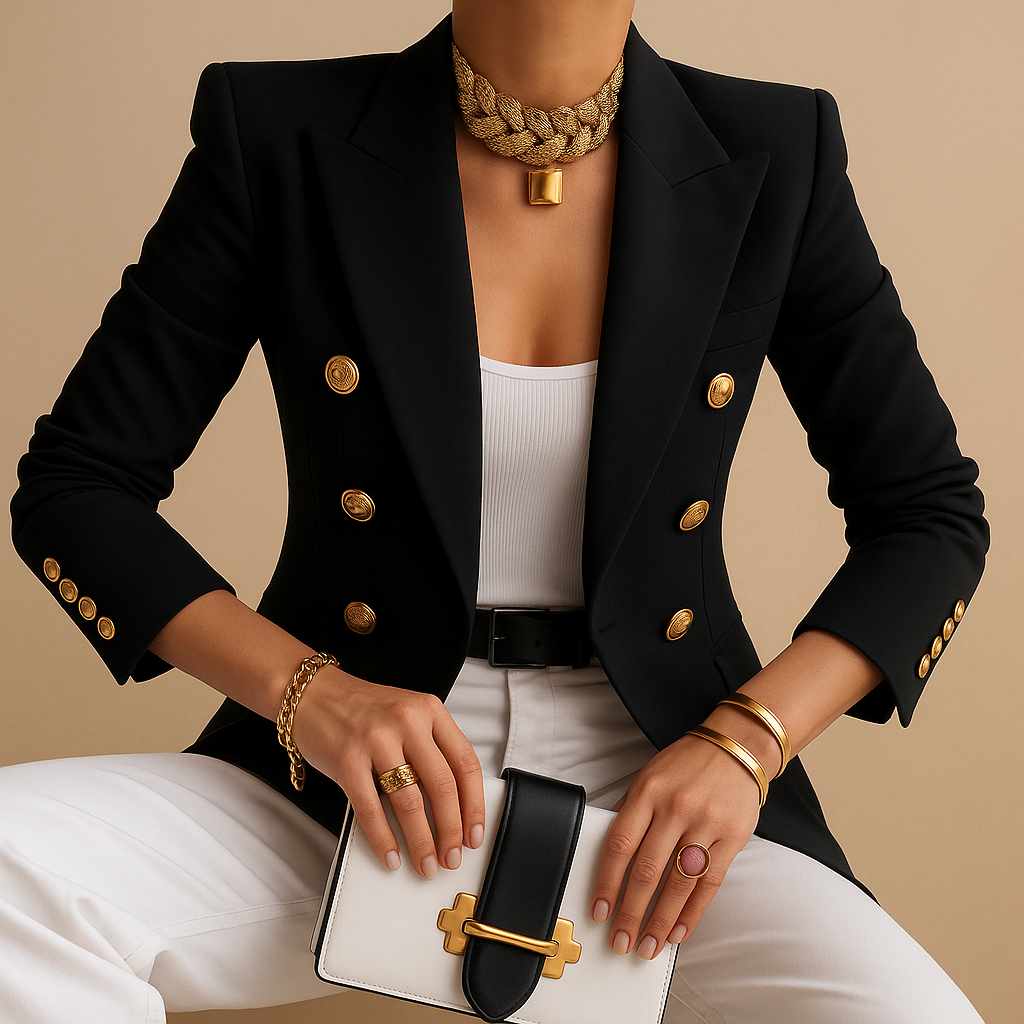 Elegant long blazer for women.