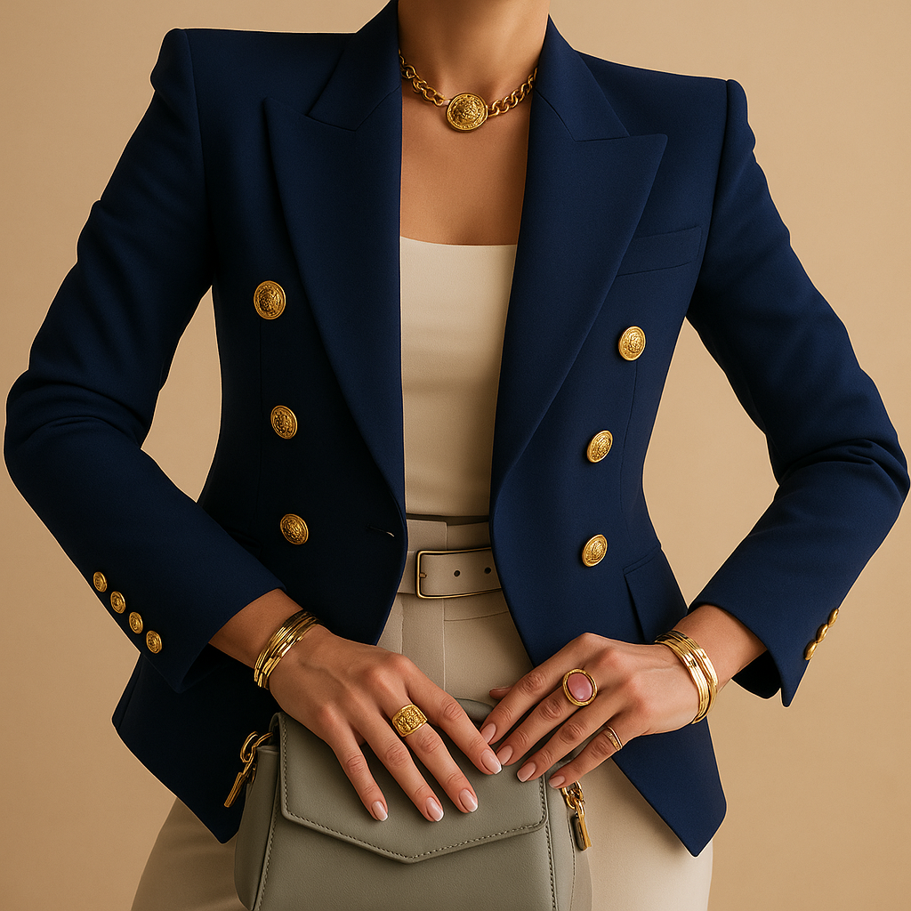 Elegant long blazer for women.