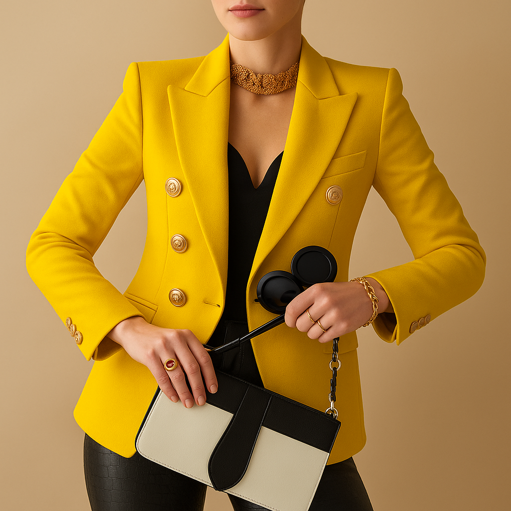 Elegant long blazer for women.